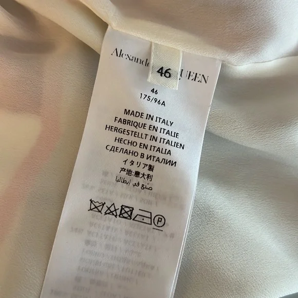 Alexander McQueen Top Torn Rose Black White Red Grey Size 46 - Picture 8 of 8